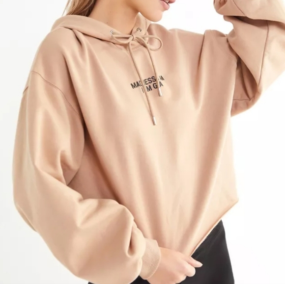 I.AM.GIA Tan Cropped Hoodie Size Small Madness I Am - Picture 1 of 16